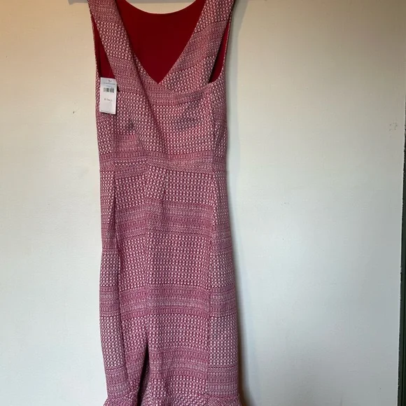 NWT Banana Republic Cross Back Mid Length Dress 8 Tall Pink - Picture 7 of 8